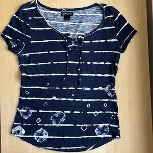 Lucky Brand Top Navy & White Stripes- Small